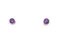 Silver Amethyst Stud Earrings 4mm