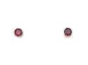 Silver Garnet Stud Earrings 4mm