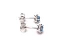 Silver Blue Topaz Stud Earrings 3mm