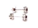 Silver Garnet Stud Earrings 3mm