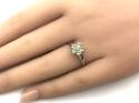 Silver Peridot & CZ Cluster Ring