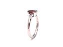 Silver Garnet & CZ 3 Stone Ring