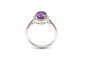 Silver Amethyst & CZ Cluster Halo Ring