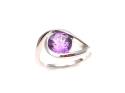 Silver Amethyst Solitaire Ring