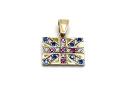 9ct CZ Union Jack Flag Pendant