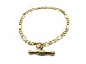 9ct Yellow Gold Figaro T-Bar Bracelet