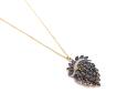 18ct Lazulite & Diamond Pendant & Chain