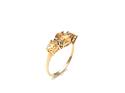 9ct Citrine & Diamond 3 Stone Ring