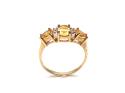 9ct Citrine & Diamond 3 Stone Ring