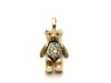 9ct Yellow Gold CZ Teddy Pendant