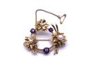 9ct Amethyst & Pearl Brooch