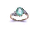 14ct Emerald & Diamond Solitaire Ring