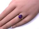 9ct Amethyst & Diamond Ring