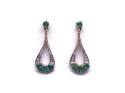 9ct Emerald & Diamond Drop Earrings