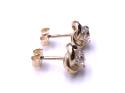 9ct Yellow Gold CZ Knot Stud Earrings