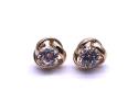 9ct Yellow Gold CZ Knot Stud Earrings