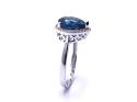 9ct London Blue Topaz & Diamond Halo Ring