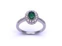 9ct Yellow Gold Emerald & Diamond Cluster Ring