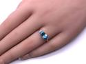 9ct Yellow Gold Swiss Blue Topaz & Diamond Ring