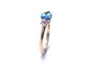 9ct Yellow Gold Swiss Blue Topaz & Diamond Ring