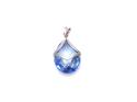 925 Stamped Blue Quartz Pendant