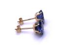 9ct Yellow Gold Purple CZ Stud Earrings