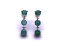 9ct Emerald & Diamond Drop Earrings