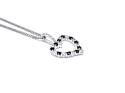 Silver Sapphire & CZ Open Heart Pendant & Chain