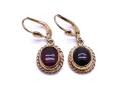 9ct Yellow Gold Garnet Drop Earrings