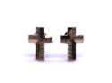 9ct Yellow Gold CZ Cross Stud Earrings