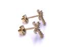 9ct Yellow Gold CZ Cross Stud Earrings