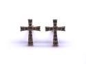 9ct Yellow Gold CZ Cross Stud Earrings