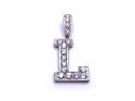 9ct Yellow Gold CZ Initial 'L' Pendant