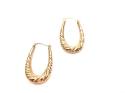 9ct Yellow Gold Patterned Hoop Earrings