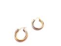 9ct 2 Colour Twisted Hoop Earrings