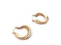 9ct Yellow Gold Patterned Hoop Earrings