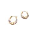 9ct 2 Colour Round Hoop Earrings