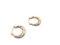 9ct 2 Colour Round Hoop Earrings