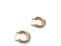 9ct 3 Colour Triple Band Hoop Earrings