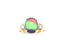 9ct Ammolite & White Zircon Solitaire