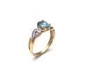 9ct Blue & White Zircon Solitaire Ring