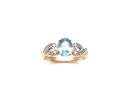 9ct Blue & White Zircon Solitaire Ring