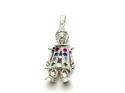 Silver Moveable CZ Clown Pendant