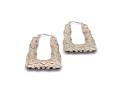 9ct Yellow Gold Patterned Hoop Earrings