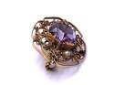 An Old Amethyst & Pearl Brooch