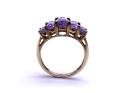 9ct Yellow Gold Amethyst 5 Stone Ring