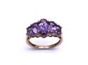 9ct Yellow Gold Amethyst 5 Stone Ring