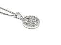 Silver Pave CZ Initial S Disc Pendant & Chain