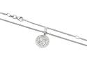 Silver Pave CZ Initial S Disc Pendant & Chain