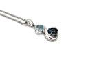 Silver Blue Topaz Swirl Pendant & Chain